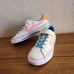 NWOT Nike Court Legacy (PSY) Kids' Sail/Total Orange 1 Youth Sneakers DZ2814-100